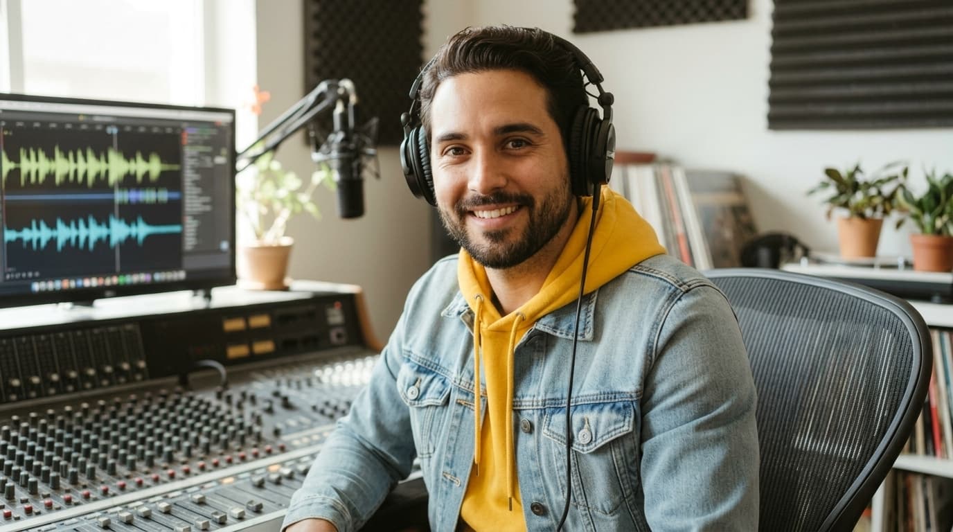 Vetted remote podcast editor at work